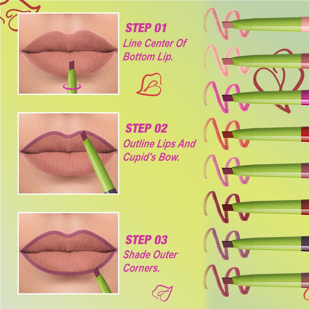 evpct Dark Purple Triangle Lip Liner Pencil Stick for Women, Retractable Lips Liner Pen Triangle Tip for Sculpting & Filling & Plumping, Longwear Lipliner Pencil, Vegan Cruelty Free Lip Filler Plumper