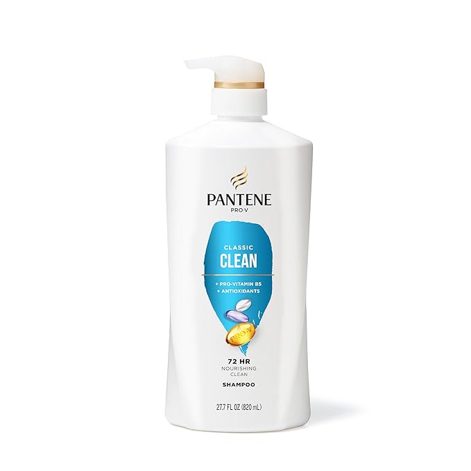 Pantene Shampoo & Conditioner Set, Classic Clean - Pro-V Nutrients for Dry, Color-Treated Hair, Healthy Looking Hair Every Wash, Antioxidant-Rich, 52.8 Oz Total + Miracle Rescue Shot (0.5 Oz)
