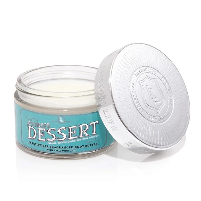 LUXURY LIFE BUTTER - 40% Extrait de Parfum Fragranced Body Butter with Hyaluronic Acid for Ultimate Moisture - Luxurious Room-Filling Natural Fragrances - Non-Greasy, USA Made, Intimate Dessert, 5 oz