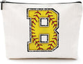 CQM Softball Gifts Initial Makeup Bag Monogrammed Cosmetic Bag Letter B
