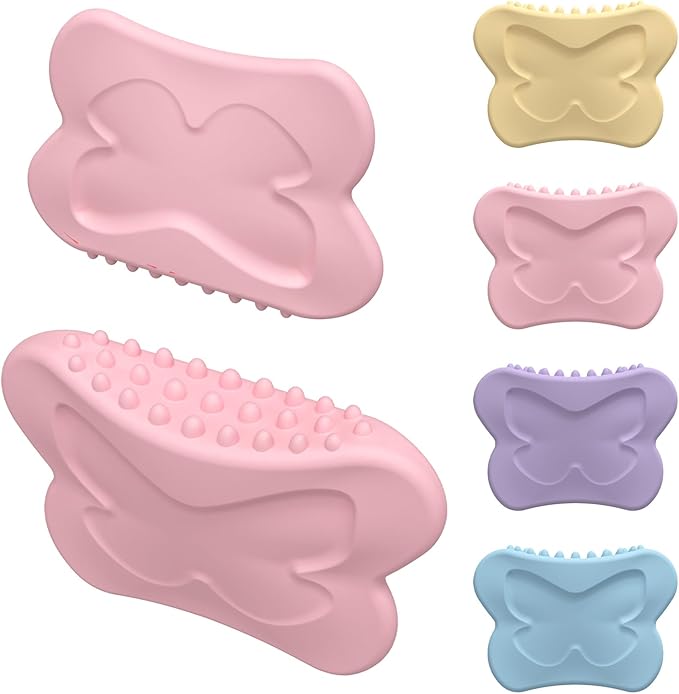 Lymphatic Contour face Brush,Upgrade Lymphatic Drainage Brush，Silicone Facial Body Brush - Lymphatic Drainage Massager for Face, Neck Lifting, Gua Sha Beauty Tool to Shape & Radiant Skin (Pink)