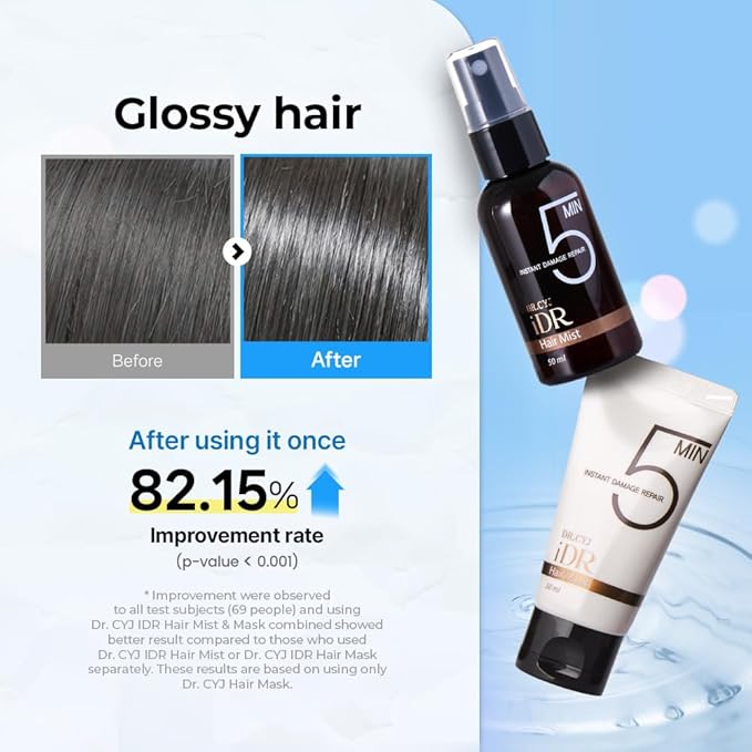 DR.CYJ iDR Instant Damage Repair Hair Mist Peptide Bond Repair Spray for Damaged Hair 5 Minute Transformation Lasts 3 Days 1.69 fl oz
