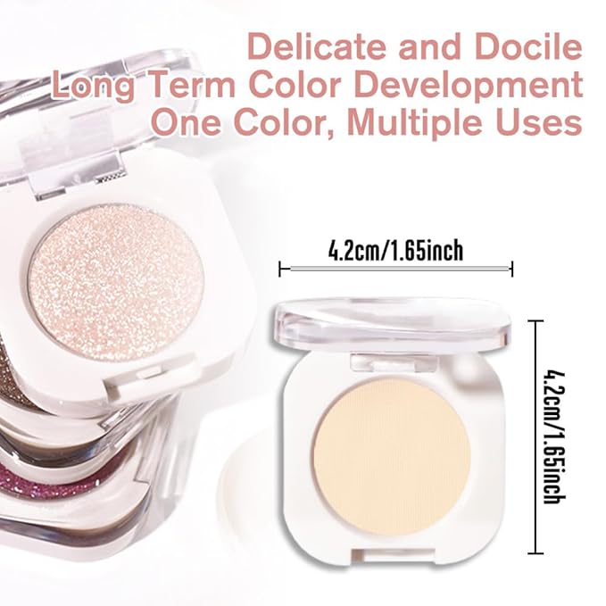 FeiCuiYun Single Matte Eye Shadow Palette Makeup, Smoky Beige Matte Eyeshadow for Women, Monochrome Eye Shadow Makeup, Pigmented Waterproof Sombras Para Ojos, Vegan, Talc, Paraben & Cruelty Free, 17