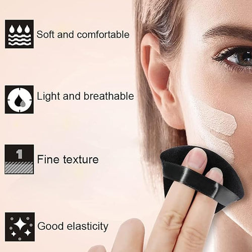 24 Pieces Triangle Powder Puff, Washable Cotton Face Makeup Puff for Loose Powder Body Cosmetic Foundation Sponge Makeup Tool (24Black)