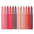 Pakivs 12 Colors Crayon Lipstick Set, Non-Fading Non-Stick Cup Matte Lipstick Pen Waterproof Long Lasting Velvet Lipstick Pencil Lip Liner (Set A + Set B)