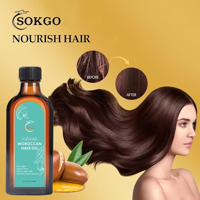 Fovcos Moroccan Argan Treatment Hair Oil for Luxurious Hair Care and Repair, Extra Strength Argan Treatment Hair Oil Treatment for Split Ends, Frizzy Hair and Flyaways (1, 100, Milliliters)
