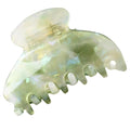 Prettyou Handmade Celluloid Acetate French Design Barrettes Tortoise Shell Claws Hair Claw Luxury Fashion Accessories Hair Clip for Women (transparent green)