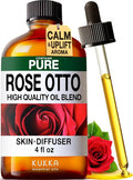 100% Pure Rose Otto Oil - 4 Fl Oz Rose Otto Essential Oil for Hair, Skin, Diffuser, Aromatherapy & DIY Soap Making Scent