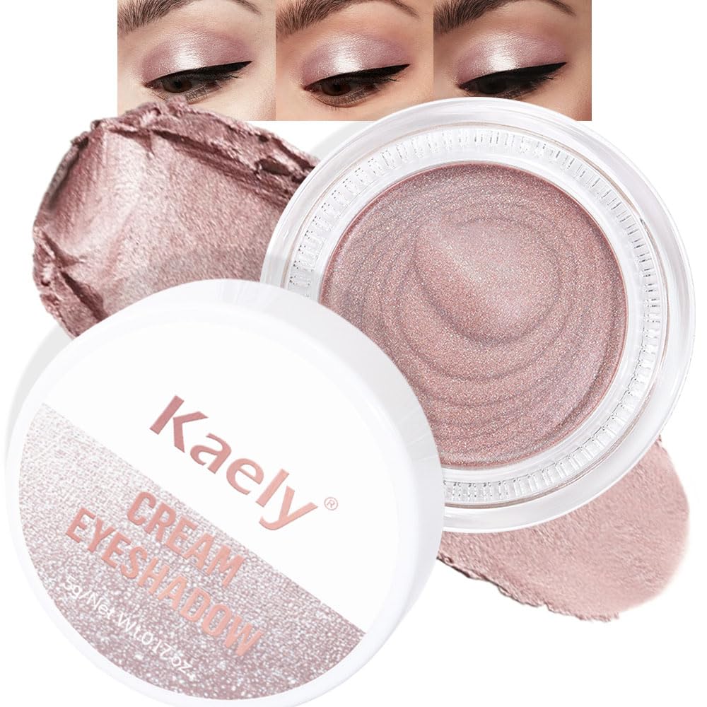 Kaely Single Cream Eyeshadow Pot, Nude Brown Matte Eye Shadow for Older Women High Pigmented Waterproof, Natural Eyeshadow Palette Makeup Brightener, sombras en crema para ojos, Blendable, R03