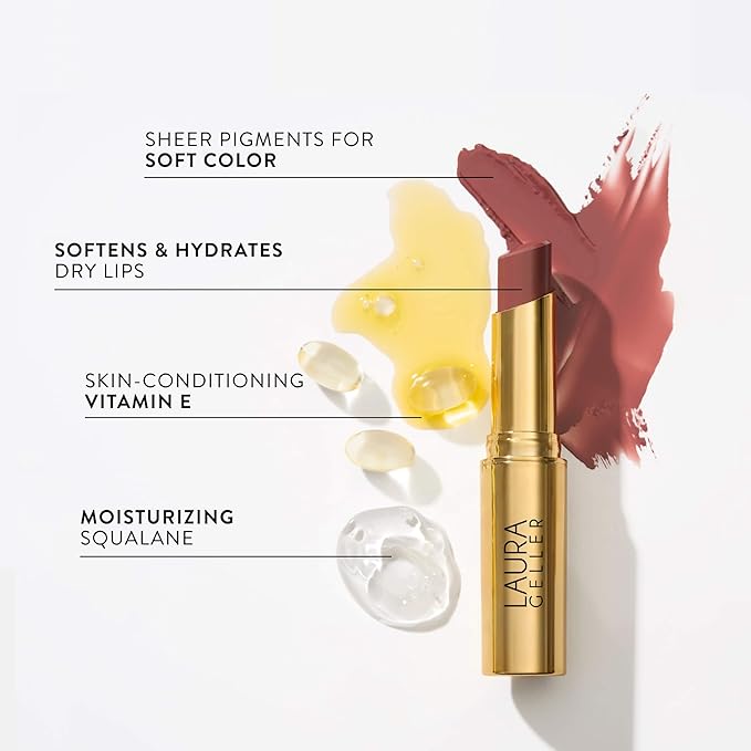 LAURA GELLER NEW YORK Jelly Balm Tinted Lip Balm – Plum Happy – Hydrating Lip Color with Shine Finish – Squalane & Vitamin E – Buildable Sheer to Medium Coverage – Vegan & Cruelty-Free