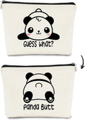 Cute Baby Panda Guess What It's Pug Butt Makeup Bag, Funny Cartoon Cosmetic Bag Idea for Panda Lovers, Birthday or Christmas for Girls & Women, Makeup Case for Teen Girls & Daughters