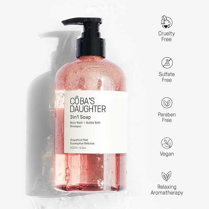COBA'S DAUGHTER 3-in-1 Soap | Bubble Bath, Body Wash & Hand Wash 16.9oz