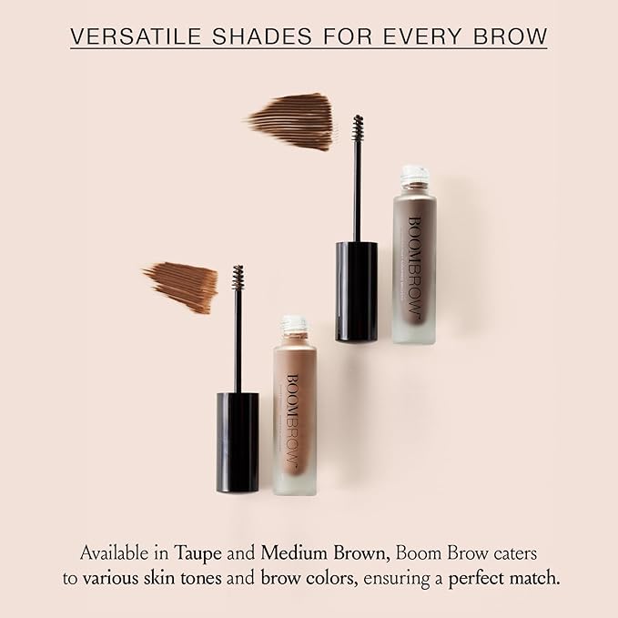 Boom Brow ™ Lightweight Shaping Eyebrow Mousse for Natural Brows, Med Brown