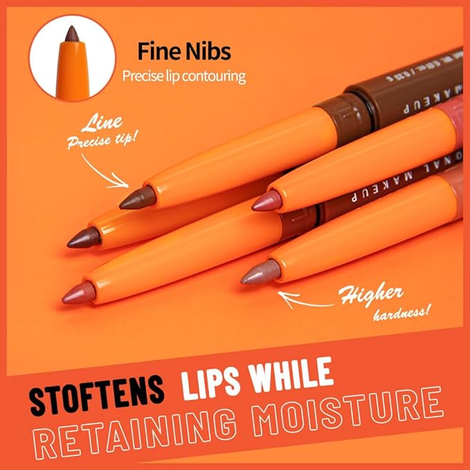 KXmzeG Matte Lip Liner Pencil for Shaping Lips, Retractable Creamy Brown Crayon LipLiner Pencil, Long Lasting Waterproof Lipstick Lip Liner Makeup, Vegan Beauty 12#