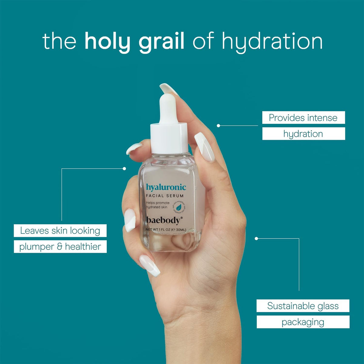 Baebody Snail Mucin Serum Moisturizer with Collagen, 3.38 fl oz