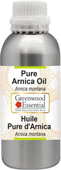 Greenwood Essential Arnica Oil (Arnica Montana) | Infused | Pure | Non-Sticky | Lightweight | for Massage Preparations | Natural | Ayurvedic | for Men & Women | All Skin Types | 300ml (10 oz)
