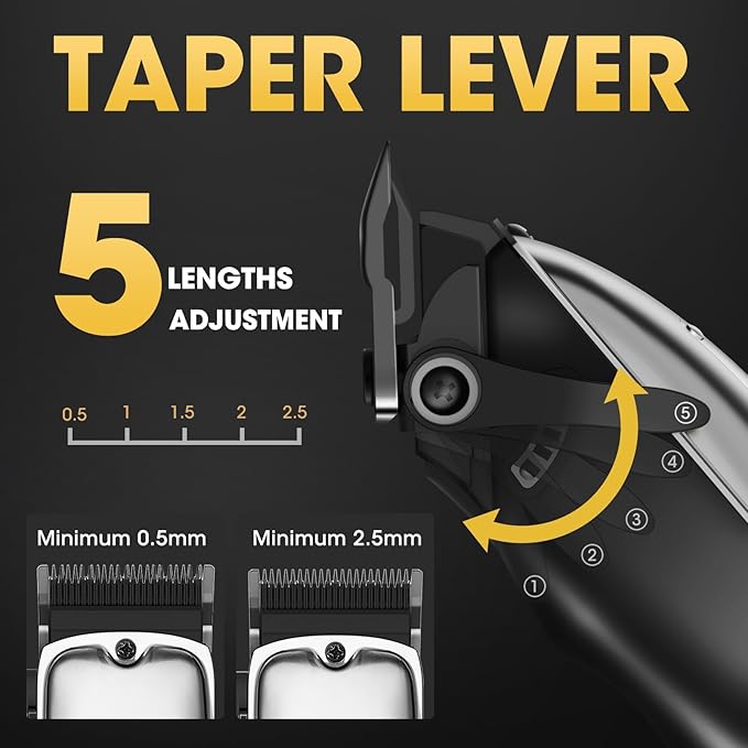 Dumite Hair Clippers for Men,4 in 1 Professional Hair Clippers T-Blade Trimmer Electric Foil Shaver Nose Hair Trimmer Set,Cordless Barber Hair Cutting Men’s Grooming Kit LCD Display Gifts (Silver)