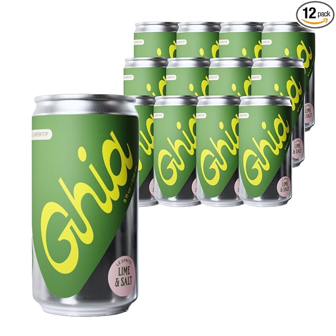Ghia Le Spritz Non-Alcoholic Lime + Salt 12-Pack, Canned Mocktail Mixer