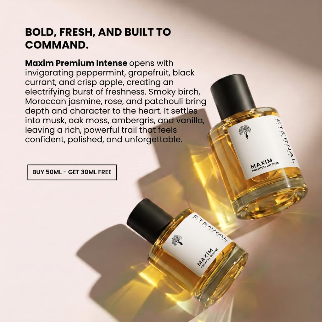 Eternal perfume oils Maxim Premium Intense perfumes for women Long Lasting womens perfume 1.69 FL Oz Designer Perfume for Men with 1 FL Oz (Pack of 2)