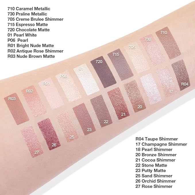Single Nude Cream Eye Shadow,Putty Matte Natural Monochrome Eyeshadow Palette,Waterproof,Long Lasting Naturing-Looking,Vegan & Cruelty-Free,23
