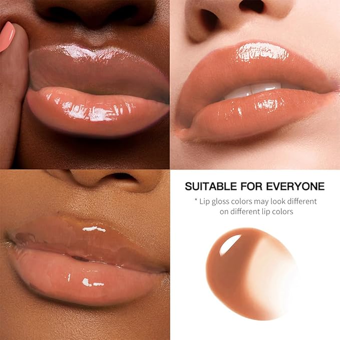 FeiCuiYun Brown Nourishing Lip Plumper Gloss, Orange Moisturizing High Shine Lip Glow Oil, Long Wear Hydration Mini Liquid Lipstick Makeup, Fresh Lightweight Glossy Plumping Lip Gloss for Women (08#)