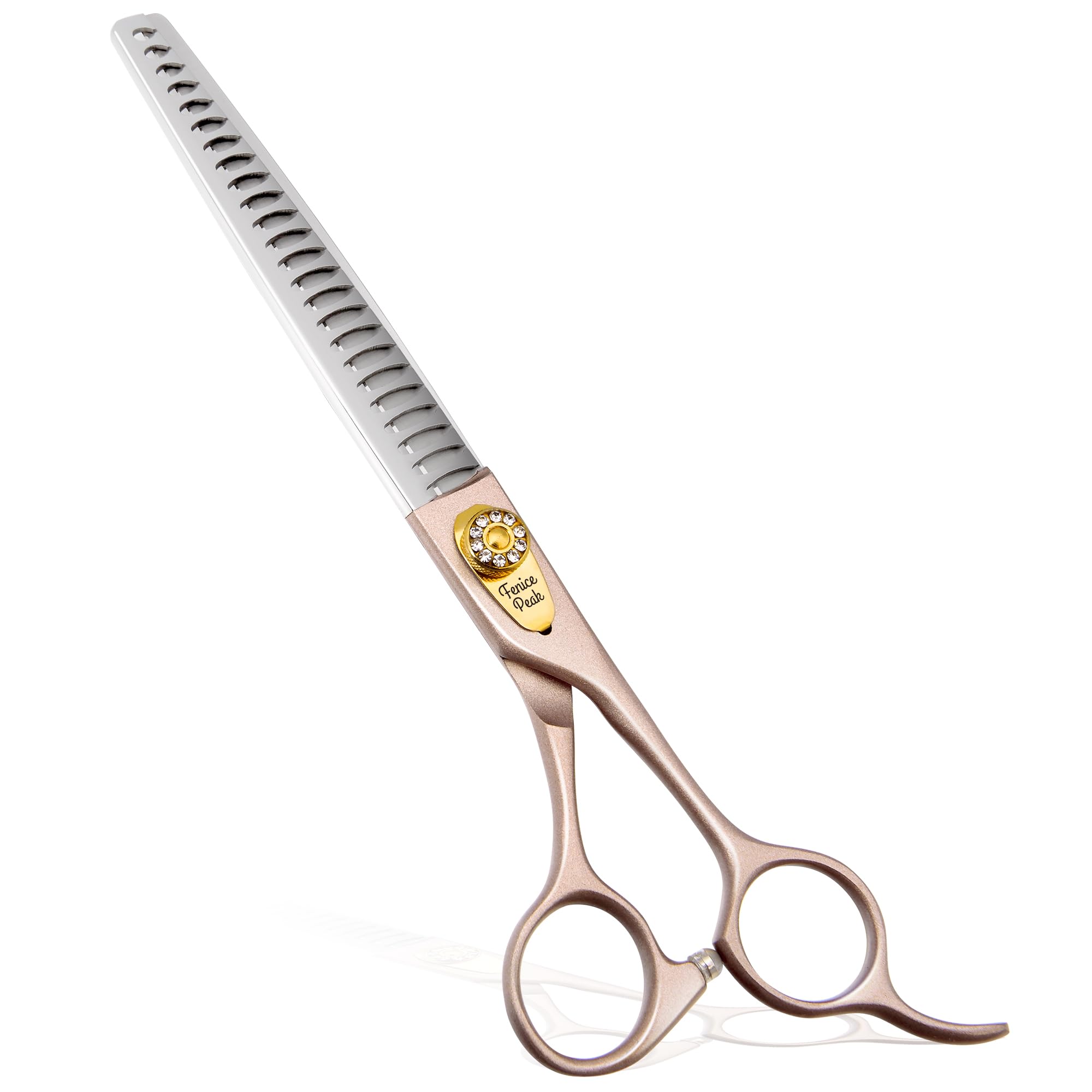 Fenice Peak Thinning Shears for Dogs and Cats Pet Grooming Scissors Chunkers Shears 440C Stainless Steel Professional Dog Trimming Scissors 7''