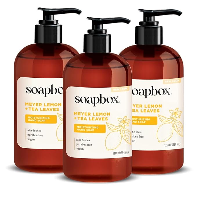 Soapbox Meyer Lemon & Tea Leaves Liquid Hand Soap - Hand Wash - 3 Pack