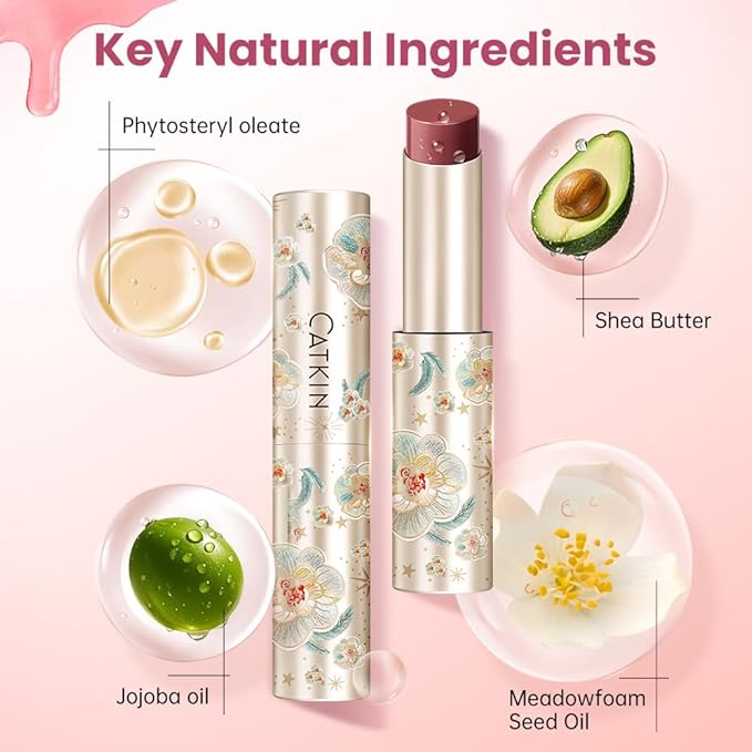 CATKIN Glossy Lip Balm Ultra Hydating Glow Lip Tinted Jelly Plumping Melting Balm Shea Butter Repair Soothing For Dry Lips 0.12 oz C09 ORCHID