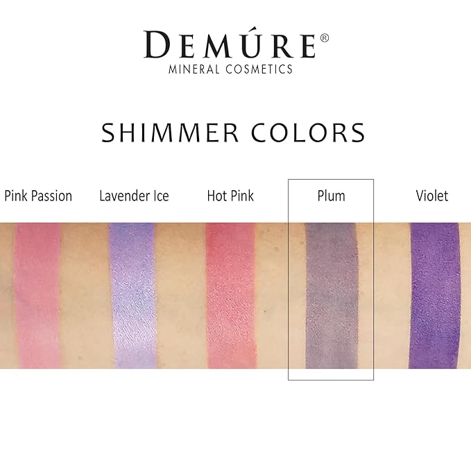 Demure Mineral Make Up (Plum) Eye Shadow, Shimmer, Loose Powder, Glitter, Organic, Natural, Professional
