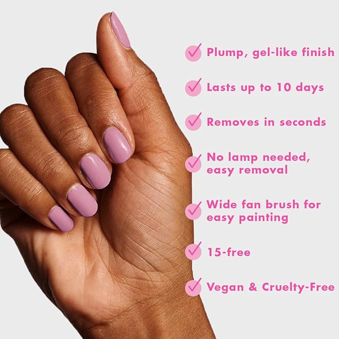Olive & June Long Lasting Nail Polish | Plump Gel-Like Finish No Lamp Needed | Lasts up to 10 days | Salon-Quality 15-Free Vegan & Cruelty-Free Chip-Resistant | World Lit, Mauve