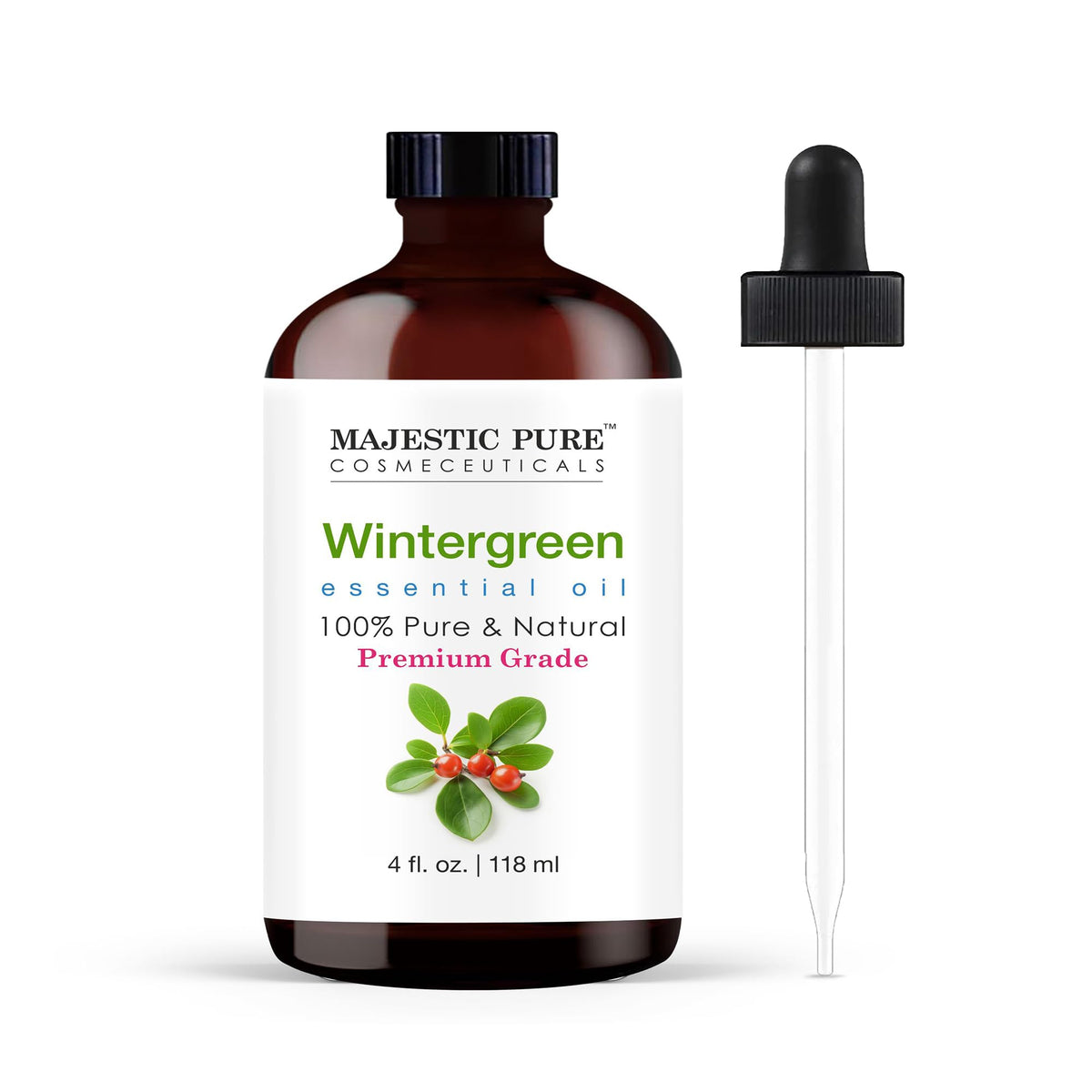 Majestic Pure Wintergreen Essential Oil for Diffuser - 4 Fl Oz