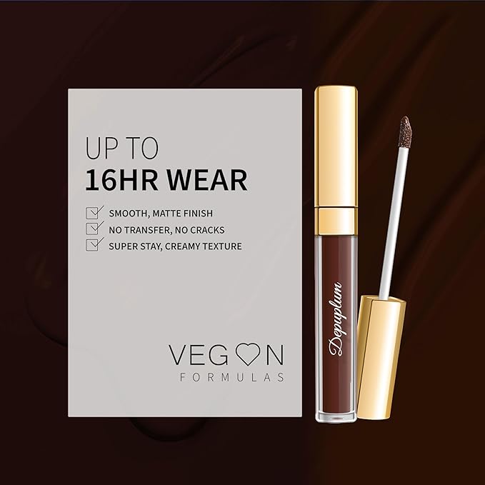 Depuplum Dark Brown Lipstick for Women ColorStay Long Lasting Lipsticks
