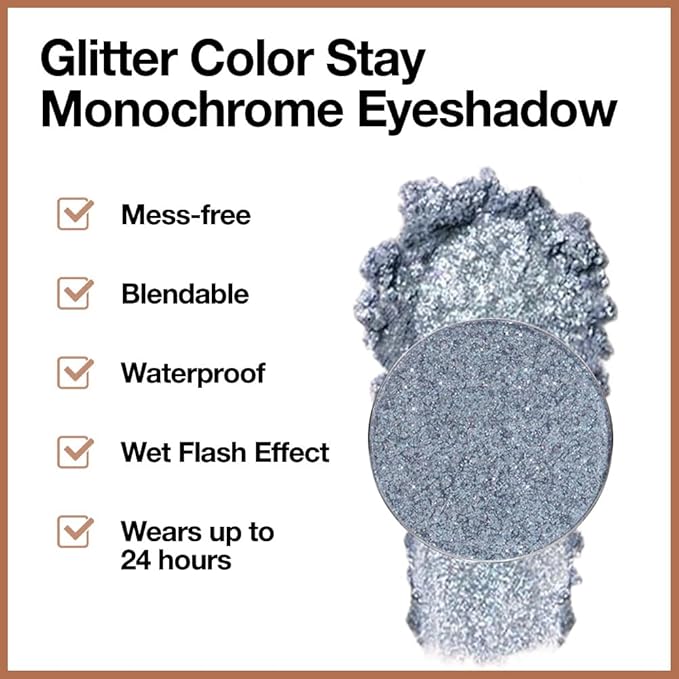 FeiCuiYun Glitter Shimmer Sparkle Eye Shadow Palette Makeup for Women, Shimmer Blue Glitter Metallic Holographic Iridescent Cream Iridescent Single Monochrome Eyeshadow Makeup