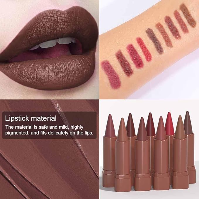 BINGBRUSH Lip Liner Set,Matte Lipstick Pencil,Cone Tip for Line&Fill, 3pcs