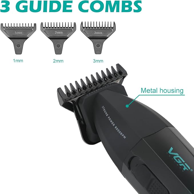 VGR 906 Cordless Hair Trimmer for Men with Zero-Gap T-Blade, Green