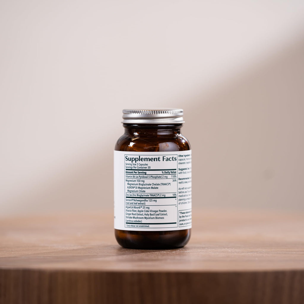 AlgaeCal Magnesium Relax for Sleep, Stress, & Cortisol Support, 60 Caps