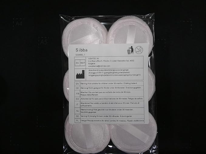 Sibba 12 Pcs Loose Powder Make Up Puff Pink Cotton Pads Face Body Makeup Velour with Ribbon Applicators Setting Round Make Up Eyeshadow Concealer Cosmetics Sponge