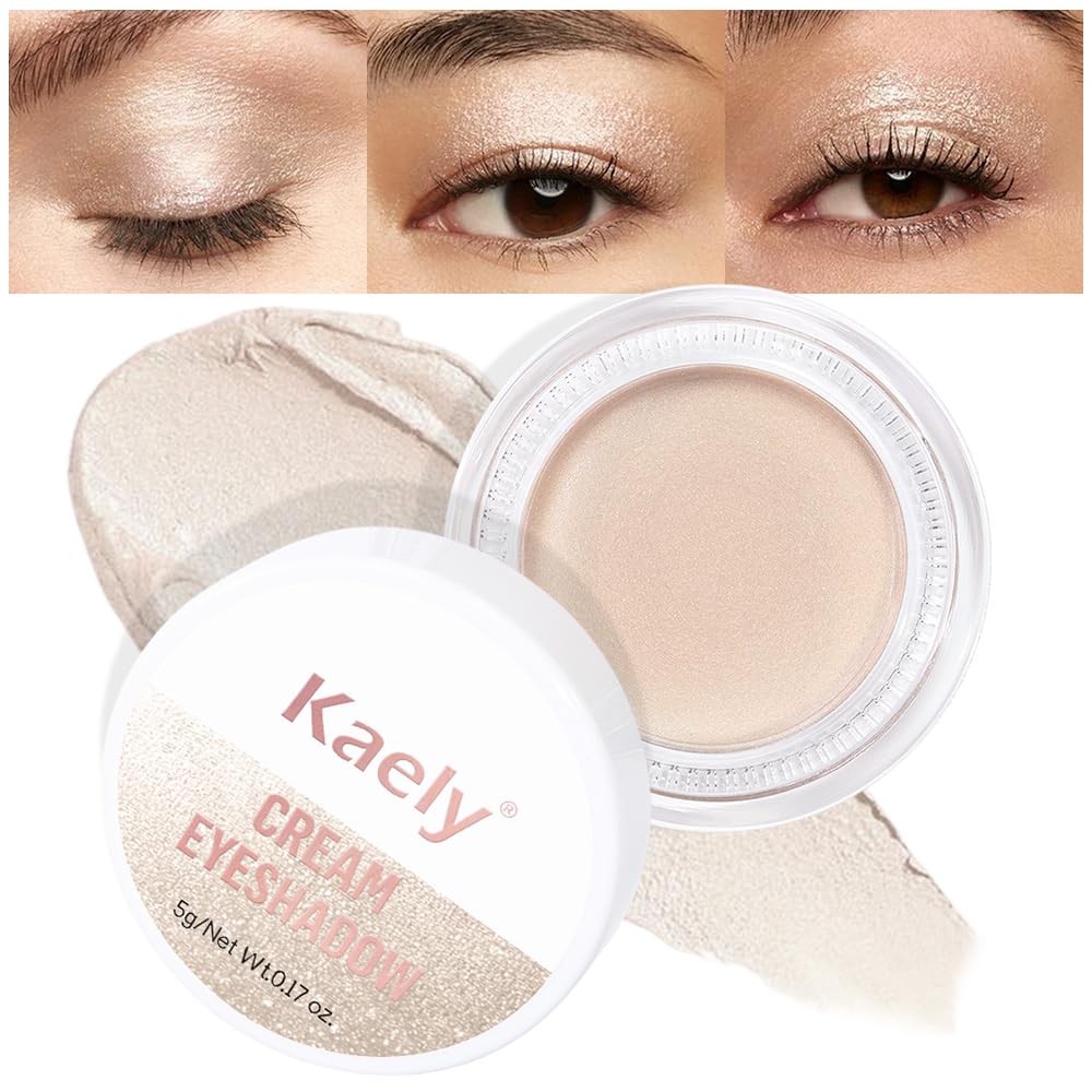 Kaely Single Cream Eyeshadow Pot, Nude Brown Matte Eye Shadow for Older Women High Pigmented Waterproof, Natural Eyeshadow Palette Makeup Brightener, sombras en crema para ojos, Blendable, R03