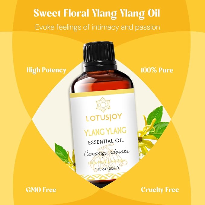 LOTUSJOY Ylang Ylang Essential Oil for Skin, Diffuser, 1 Oz