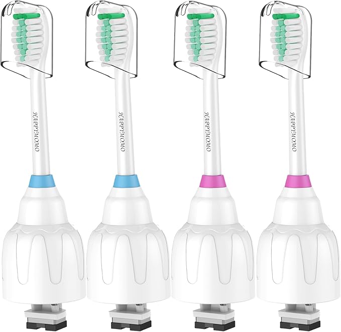 Replacement Toothbrush Heads for Philips Sonicare E-Series/Essence/Xtreme/Elite and Other Screw-on Models, 4 Pack, Dupont Bristles for Effective Cleaning