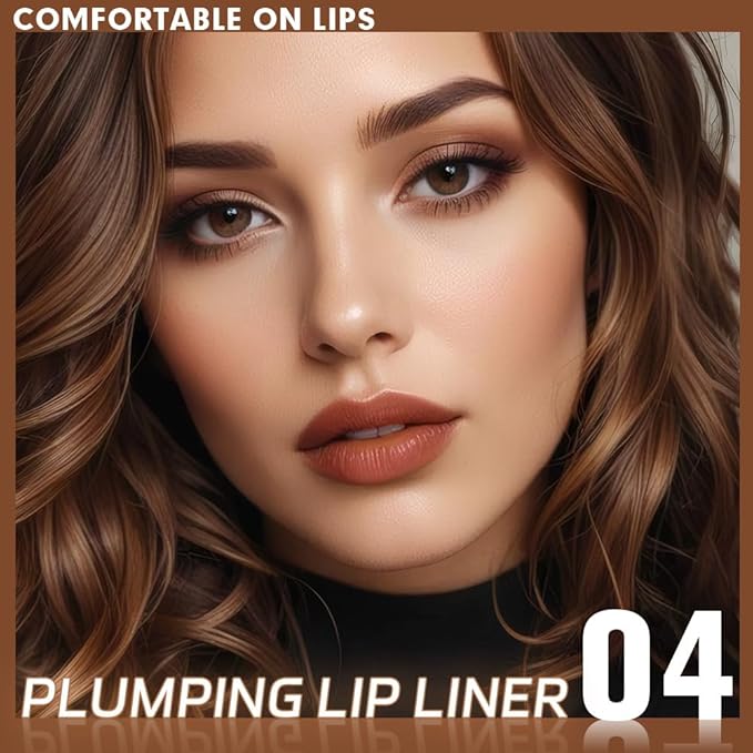 FeiCuiYun Matte Crayon Lip Liner Pencil, Nutmeg Lip Liners Lipstick For Women, Plump Creamy Formula With Silicone Smudger for Define Contours & Sculpting Lip, Cruelty-Free, 0.75g/0.026oz