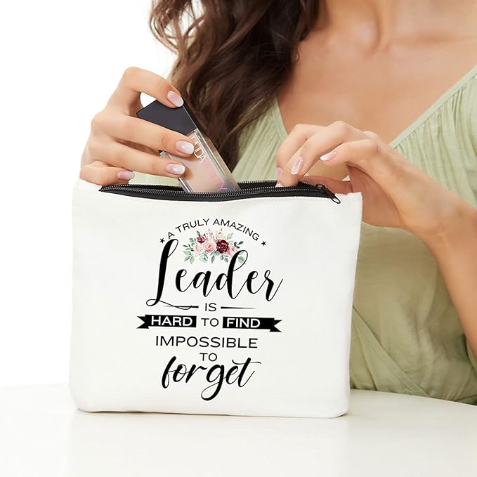 Leaders Appreciation Gift Makeup Bag Boss Gifts Cosmetic Bag Zipper Pouch