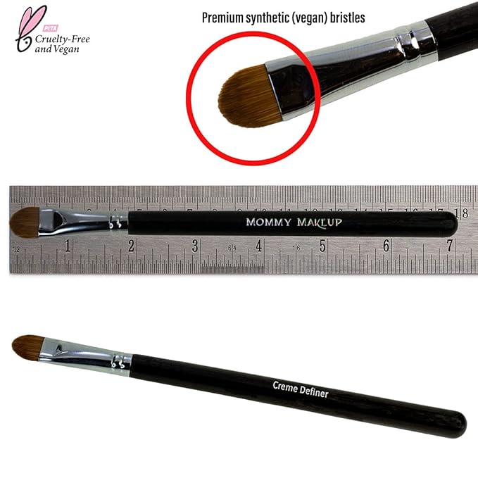 Creme Definer Flat Eyeshadow Brush - Soft Vegan Bristles by Mommy Makeup