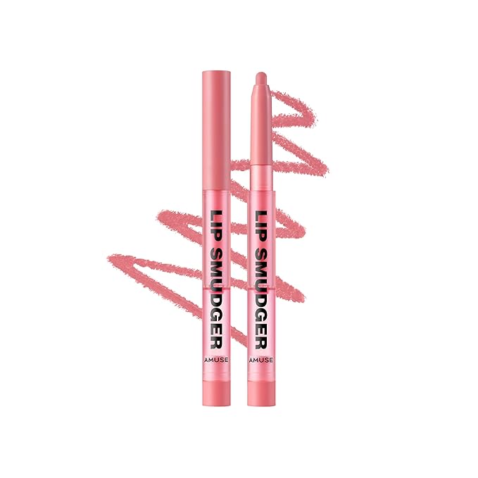 Amuse SEOUL Lip Smudger (04 HIPPIE GIRL) - Dark Rose, Lip Liner Pencil, Creamy Lip Contour, Smooth Velvet Texture, Matte Lipliner, Overlining Lips, Long-Lasting Wear, Vegan, Korean Beauty