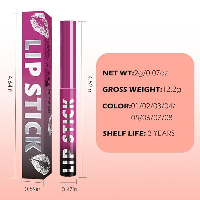 IATMOMOD Hot Pink Matte Lipstick for Women, Long Lasting Waterproof Transfer-Proof Vegan Lip Bar, 24H Moisturizing Smudge-Proof All-Day Lip Color for Daily & Party M05#