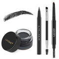 LAVONE Eyebrow Makeup Kit, Waterproof Brow Pencil,Pomade,Eyeliner-Ash Black