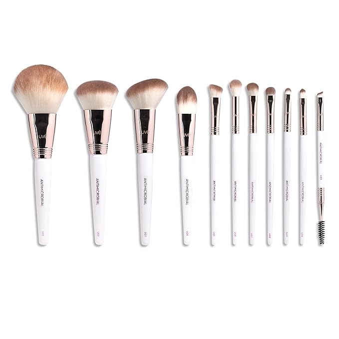 UVé Makeup Brush Set 11 Piece, Professional Vegan Synthetic Brushes