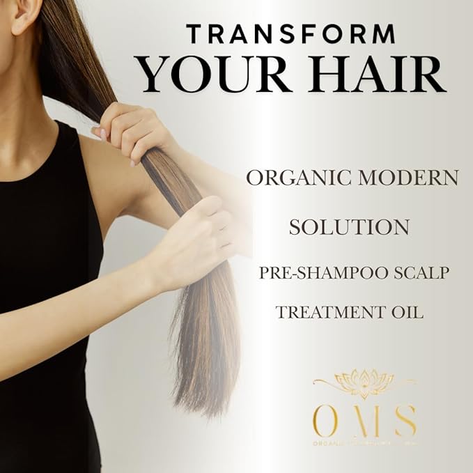ORGANIC MODERN SOLUTION OMS Pre-Shampoo Hair Treatment Oil for Growth & Loss Prevention, Scalp Nourishing, Heat Protection, Anti-Frizz 3oz
