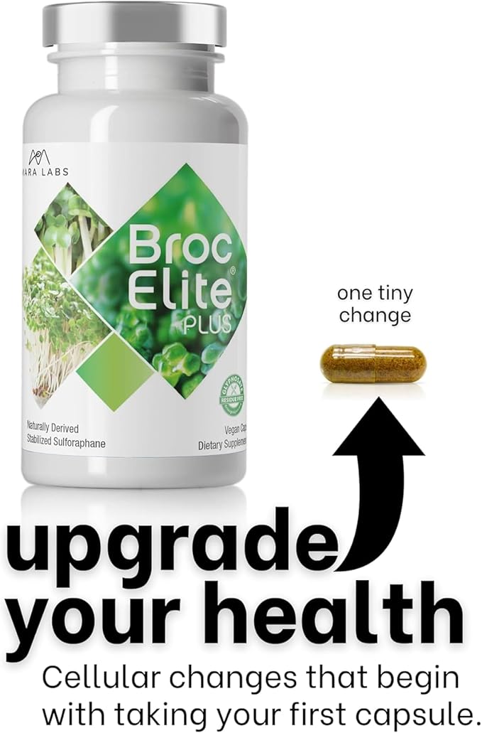 BrocElite Mara Labs Plus | Stabilized Broccoli Sulforaphane Supplement | Glyphosate Residue Free Certified – Third-Party Tested | 60 Vegan Capsules