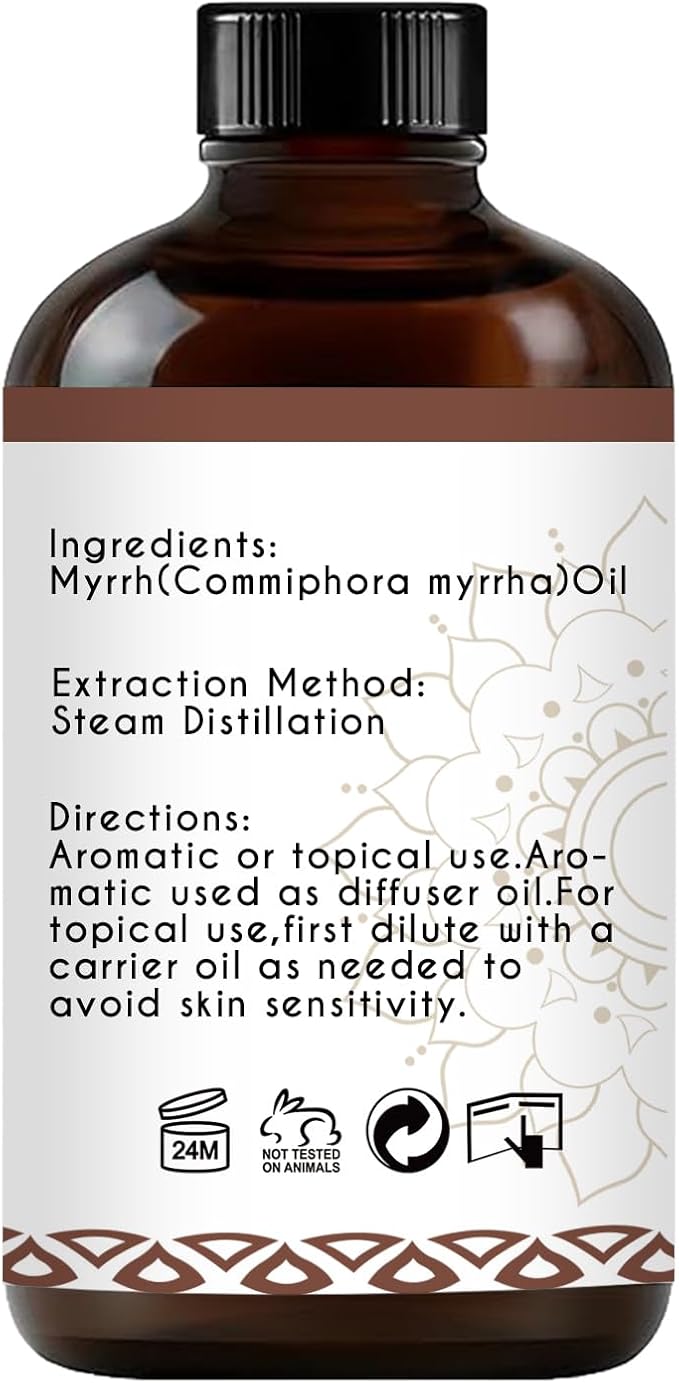 LOTUSJOY Myrrh Essential Oil, for Skin, Hair- 4 Oz